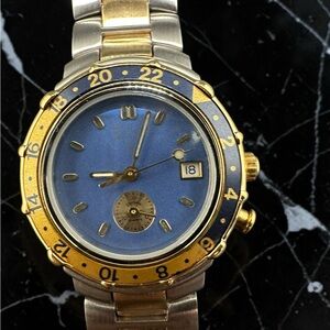 Bulova Marine Star Gold & Blue chronograph. Unused. New, old stock.
